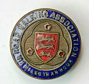 British Road Walking Association 6 Meilen pro Stunde Emaille Ansteckabzeichen  - Bild 1 von 4