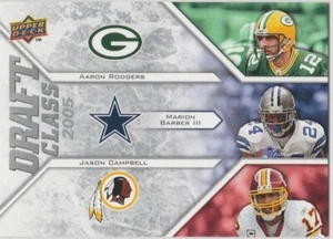 AARON RODGERS 2005 DRAFT CLASS Upper Deck Trio Card GREEN BAY PACKERS FOOTBALL - Picture 1 of 2
