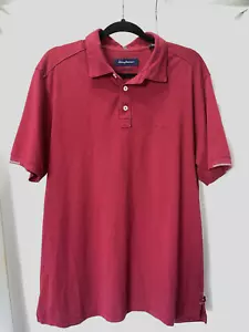Polo Tommy Bahama uomo grande Maroon Island Zone Preppy Resort manica corta - Foto 1 di 3