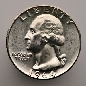 1964-D Washington Quarter Brilliant Uncirculated 90% Silver .1808 Troy oz MX31 - Picture 1 of 2