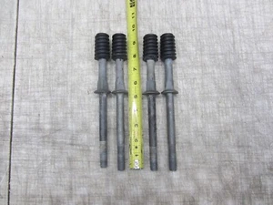 4) VTG ANTIQUE POST CROSS BEAM GLASS INSULATOR METAL&RUBBER MOUNT BRACKET HOLDER - Picture 1 of 7