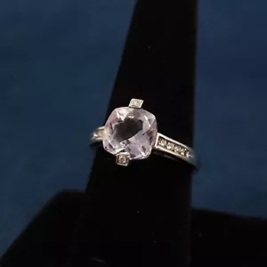 14k Solid Yellow Gold Amethyst Diamond Cocktail Ring - Free Shipping USA - Picture 1 of 9