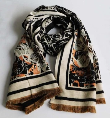 New Winter Luxury Design Double Sided Cashmere Feel Super Soft Scarf Black S1085 Foto 1 de 4