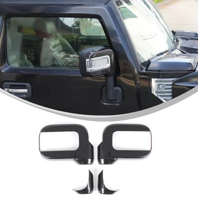 Cubiertas de espejos exteriores ABS textura fibra de carbono 4 piezas aptas para Hummer H2 2003-2009 Foto 1 de 4