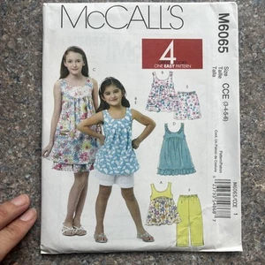 McCall's 4 looks M6065 Pattern Tops Dresses Shorts Capri Pants Girls Sizes 3-6 - Picture 1 of 5