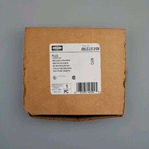 Hubbell HBL5100P9W Plug, 100A 120/208V 4 Pole 5 Wire Grounding 3 Phase - Picture 1 of 2