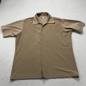 VINTAGE BC Ethic Shirt Mens XL Brown Disco Camp Soprano Casual Button USA 90s - Picture 1 of 8