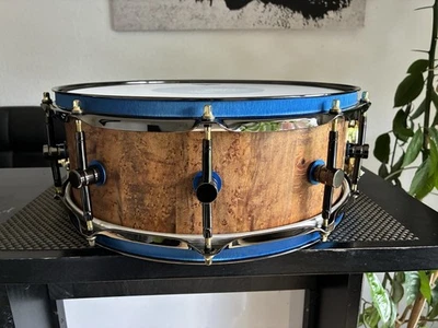 Snare Drum 14 X 5,3 Fassbauweise Stave Vogelaugenahorn  1 cm Stark Custom Snare - Bild 1 von 4