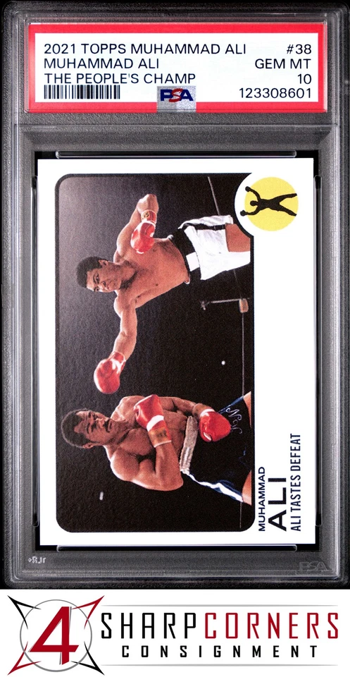 2021 TOPPS MUHAMMAD ALI THE PEOPLE'S CHAMP #38 MUHAMMAD ALI HOF POP 1 PSA 10 - Image 1 of 2