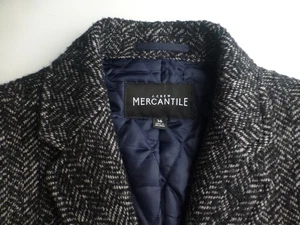 J.CREW Overcoat 36 MERCANTILE Excellent Condition Coat Black Gray - Picture 1 of 9
