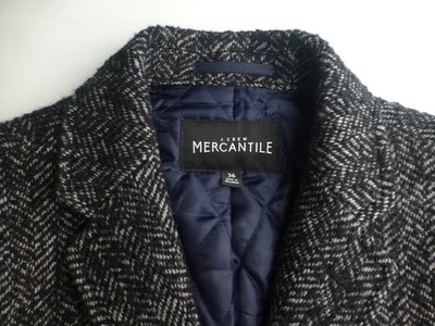 J.CREW Overcoat 36 MERCANTILE Excellent Condition Coat Black Gray - Image 1 of 4