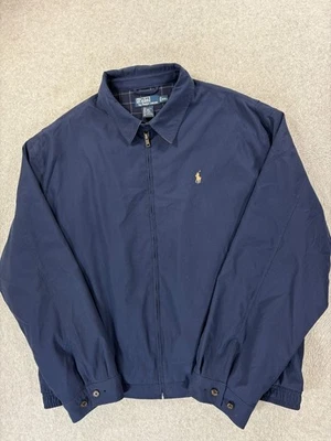 Jaqueta Polo Ralph Lauren Vintage Anos 90 Harrington (Masculina Extra Grande) Azul - Imagem 1 de 4