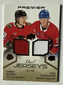 Connor BEDARD Juraj SLAFKOVSKY 2024-25 Premier /99 Dual Jerseys #82/99 UD #PD-BS - Picture 1 of 3
