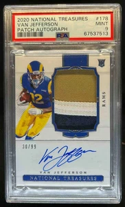 2020 National Treasures Van Jefferson Patch Auto RC #30/99 Rams PSA 9 - Bild 1 von 2
