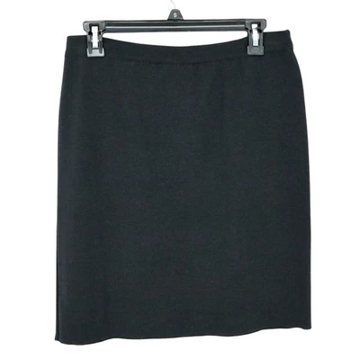 Laurel Escada Sweater Skirt Womens 8 US 40 EU Gray Black Wool Knit Pull On Vtg - Image 1 of 4