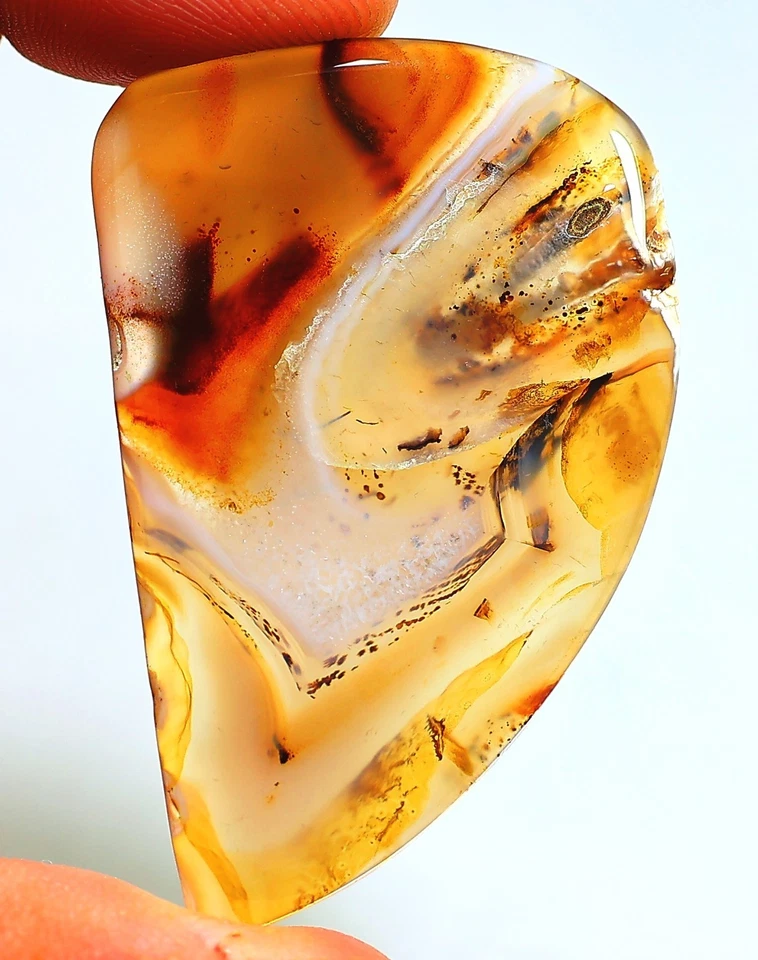 62 Ct 4X32X49 mm Natural Burn Fire Montana Agate Fancy Cabujón Gemstone DH-242 - Imagen 1 de 1