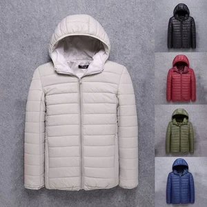 Men Warm Down Cotton Jacket Thickened Winter Lightweight Solid Casual Coat - Picture 1 of 26