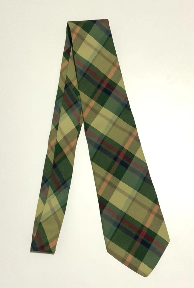 Corbata para hombre POLO BY RALPH LAUREN M.I.Canadá patrón a cuadros verde 3,1/5"- 58" PEC. Foto 1 de 4