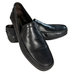 Bruno Magli Herren Schwarz Leder Fahren Halbschuhe Schuhe Hergestellt in Italien Größe 10 Grecco - Bild 1 von 14