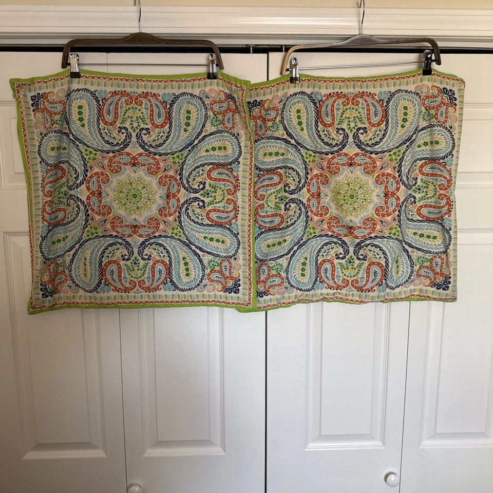 Juego de 2 fundas de almohada decorativas Pottery Barn 24x24 Lia Paisley Foto 1 de 4