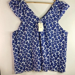 Adrift Womens Blue White Floral Blouse Top Size 3XL New With Tags - Picture 1 of 10