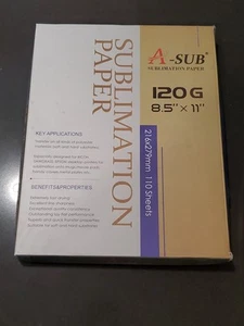 A-SUB Sublimationspapier 8,5x11 120g 110 Blatt Inkjet Sublimation Transfer Lesen - Bild 1 von 7