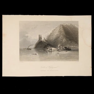 Antique Engraving Castle of Wissegraad by Bartlett & Hinchliff Hungary 19th C - Picture 1 of 14