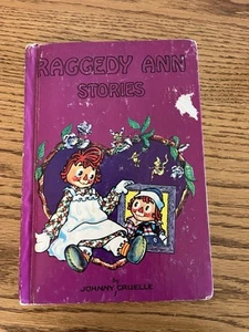 1947 Purple Cover Raggedy Ann Stories Book By Johnny Gruelle 95 Pages - Foto 1 di 19