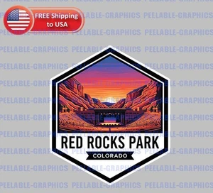 Red Rocks Park Amphitheatre Vinyl Decal Sticker Hard Hat Helmet Tablet A - Bild 1 von 2