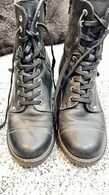 Botas de combate Taos Crave de cuero con cordones para mujer talla 8,5 EU negras Foto 1 de 4