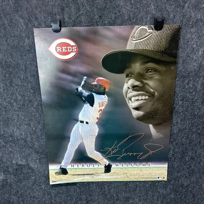 Vintage 2000 Ken Griffey Jr Cincinnati Reds Poster Size 20x16 Heroes Welcome - Image 1 of 3