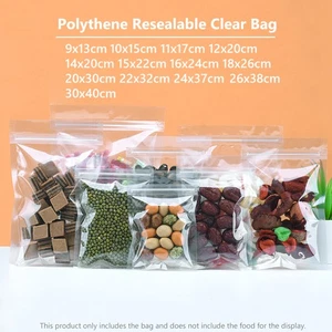 Druckverschlussbeutel ZIP-Beutel Transparent Verschlussbeutel Lebensmittelbeutel - Picture 1 of 10