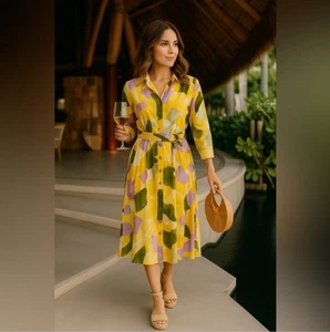 Neu mit Etikett French Connection Damen Satin Herbst Blumen Long Shirt Kleid XS - Bild 1 von 9