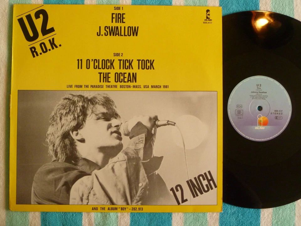 U2 R.O.K. (Fire) 12" MAXI-SINGLE/EP Island 1981 Germany Pressing - Image 1 of 1