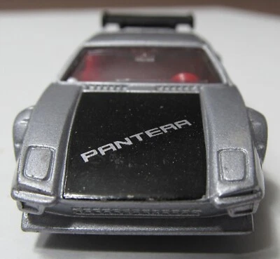TOMICA De Tomaso Pantera GTS Car Model, Silver/Black, 1/61 Scale, 1978 TOMY F55 - Image 1 of 4