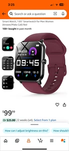 Smart Watch, 1.85" Smartwatch for Men Women (Answer/Make Call) Red - Picture 1 of 3