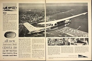 1962 Cessna Anniversario Cessna 210 Aereo Clyde Cessna Pubblicità Vintage Stampa 2 Pagine - Foto 1 di 8