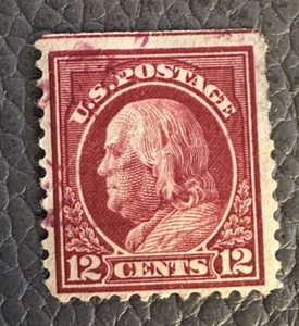 1917-1919 U.S. MH 12c Franklin Scott #512a (A) - Imagen 1 de 2