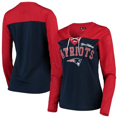 Camisa manga larga New England Patriots con cordones para mujer - GIII Foto 1 de 2