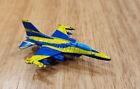 Micro Machines F-16 Fighting Falcon Jet Plane Fighter Blue Yellow Rare Color
