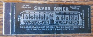 SILVER DINER (SCHENECTADY, NEW YORK) STREICHHOLZHEFTCHEN-STREICHHOLZHÜLLE IN VOLLER LÄNGE -F7 - Bild 1 von 2