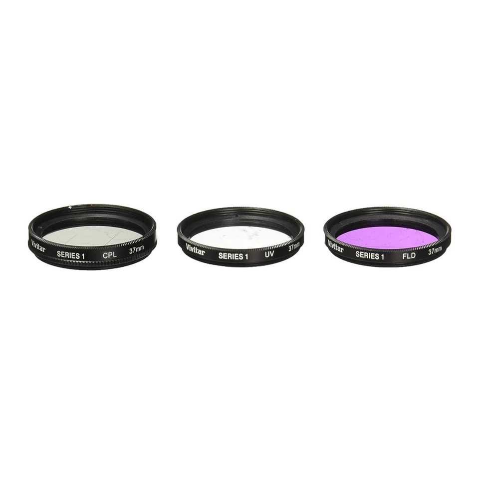 Vivitar 37mm 3-Piece Multi Coated Filter Kit UV CPL FLD Optics - VIV-FK3-37 - Image 1 of 1