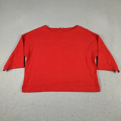 Vineyard Vines T Shirt Womens Size Medium Red Back Zipper Long Sleeve Ladies - Imagem 1 de 4