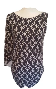 Saks Fifth Ave 5/48 Navy White Off Shoulder Top Size Large New - Picture 1 of 7