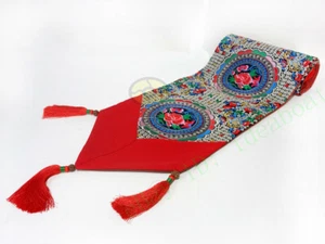 13.7x80" Chinese Hmong Auspicious Floral Blossom Embroidery pattern Table Runner - Picture 1 of 9