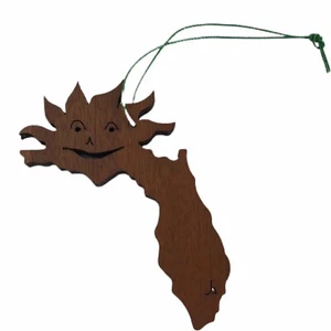 Florida Holz geschnitzt Ornament Wanddeko hängend Handarbeit Sonne Sonnenschein Zustand 4" - Bild 1 von 5