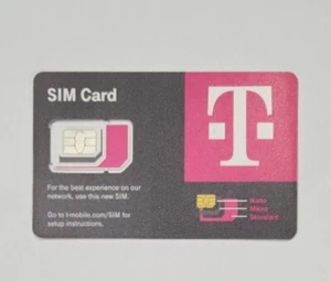 Carte Nano Sim T-Mobile 3 en 1 R15 prépayée tricut triple coupe LTE 4G 5G neuve - Photo 1 sur 2