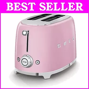 Chic Retro Pink Toaster: 6 Browning Levels and Defrost Functionality Included - Picture 1 of 8