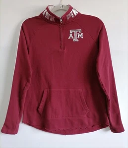 ATM PINK Victoria's Secret With 5th &Ocean Clothing Red 1/4 Zip Sweatshirt XS - Picture 1 of 5
