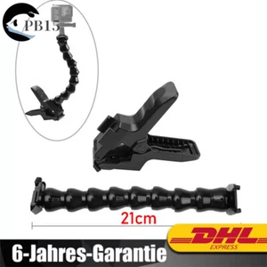 Gooseneck Jaws Flex Klemmhalterung Mount Holder 21 cm für GoPro Hero 8 7 6 5 4 3 - Bild 1 von 11